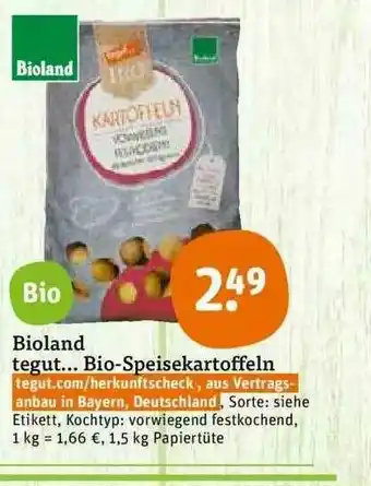 tegut Bioland Tegut Bio Speisekartoffeln Angebot