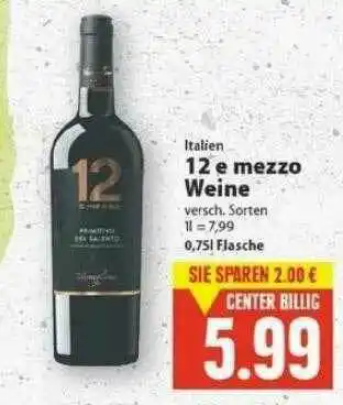 E-Center Italien 12 E Mezzo Weine Angebot