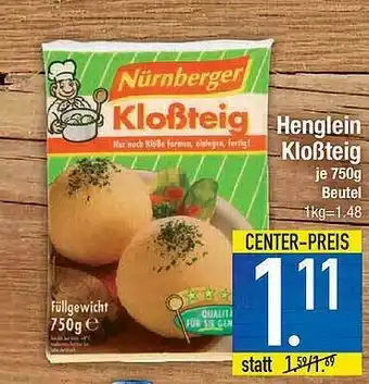 E-Center Henglein Kloßteig Angebot