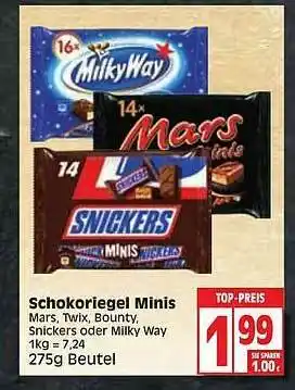 Edeka Schokoriegel Minis Angebot