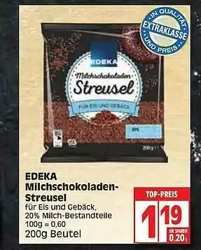 Edeka Edeka Milchschokoladen-streusel Angebot