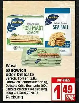 Elli Markt Wasa Sandwich Oder Delicate Angebot