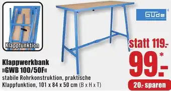 B1 Discount Baumarkt Güde Klappwerkbank GWB 100/50F Angebot