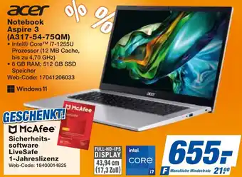 expert Techno Land acer Notebook Aspire 3 (A317-54-75QM) Angebot