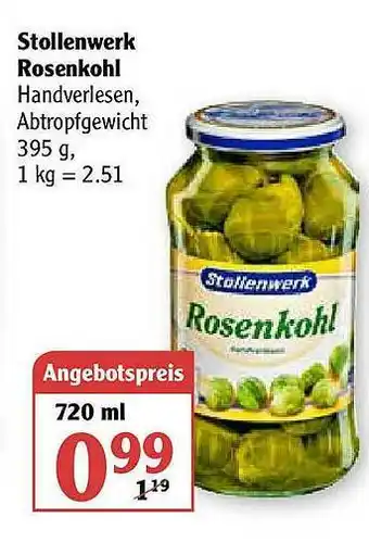 Globus Stollenwerk Rosenkohl Angebot