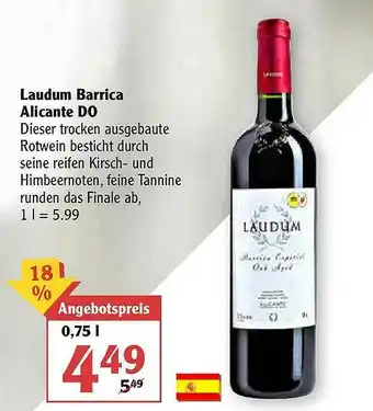 Globus Laudum Barrica Alicante Do Angebot