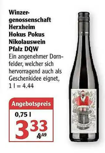 Globus Winzergenossenschaft Herxheim Hokus Pokus Nikolauswein Pfalz Dqw Angebot