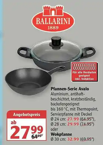 Globus Ballarini Pfannen-serie Avalo Oder Wokpfanne Angebot