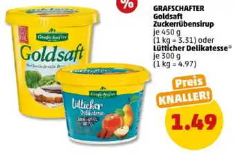 PENNY GRAFSCHAFTER Goldsaft Zuckerrübensirup 450 g oder Lütticher Delikatesse 300 g Angebot