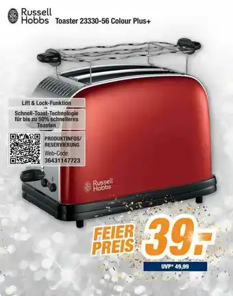 Expert Bening Russel Hobbs Toaster 23330-56 Colour Plus+ Angebot