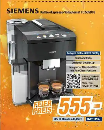 Expert Bening Siemens Kaffee- Espresso-vollautomat Tq 505df8 Angebot