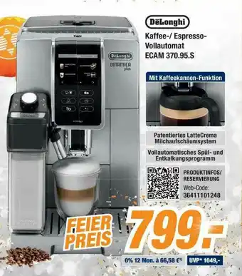 Expert Bening Delonghi Kaffee- Espresso-vollautomat Ecam 370.95.s Angebot