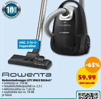PENNY Rошепта Bodenstaubsauger CITY SPACE RO2645 Angebot