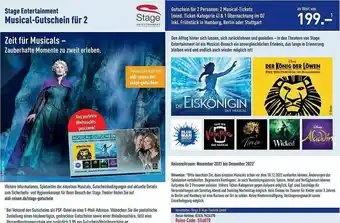 ALDI Nord Reisen Stage Entertainment Musical-gutschein Für 2 Angebot