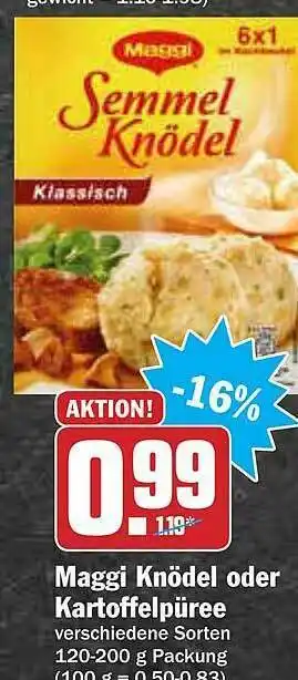 AEZ Maggi Knödel Oder Kartoffelpüree Angebot