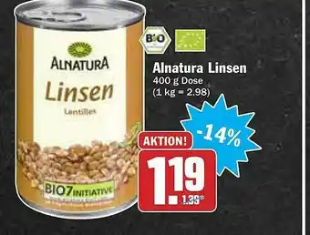 AEZ Alnatura Linsen Angebot