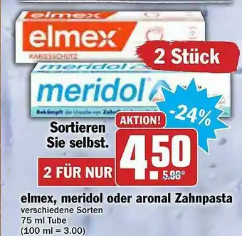 AEZ Elmex, Meridol Oder Aronal Zahnpasta Angebot