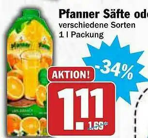 AEZ Pfanner Säfte Angebot