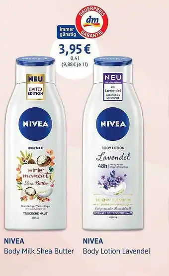 dm drogerie Nivea Body Milk Shea Butter Oder Body Lotion Lavendel Angebot