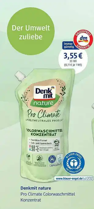 dm drogerie Denkmit Nature Pro Climate Colorwaschmittel Konzentrat Angebot