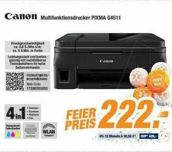 Expert Bening Canon Multifunktionsdrucker Pixma G4511 Angebot