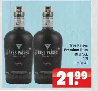 Getränkehaus Tres Paises Premium Rum Angebot