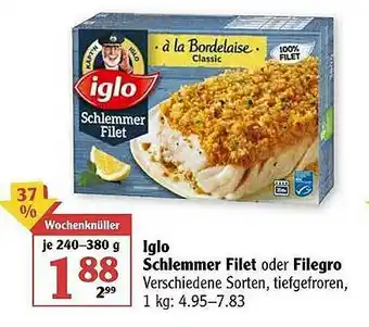 Globus Iglo Schlemmer Filet Oder Filegro Angebot