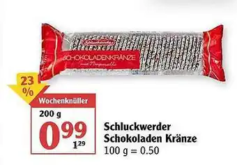 Globus Schluckwerder Schokoladen Kränze Angebot