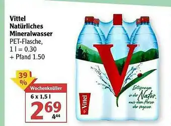 Globus Vittel Natürliches Mineralwasser Angebot