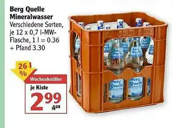 Globus Berg Quelle Mineralwasser Angebot