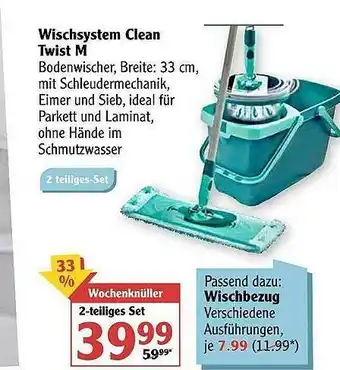 Globus Wischsystem Clean Twist M Angebot