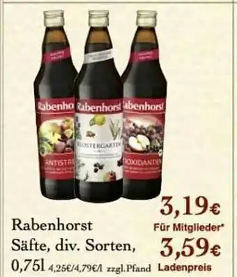 LPG Biomarkt Rabenhorst Säfte Angebot