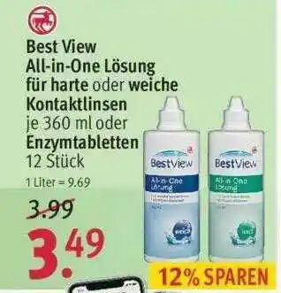 Rossmann Best View All-in-one Lösung Für Harte Oder Weiche Kontaktlinsen Oder Enzymtabletten Angebot