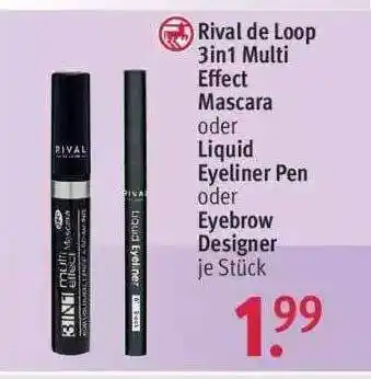 Rossmann Rival De Loop 3in1 Multi Effect Mascara Oder Liquid Eyeliner Pen Oder Eyebrow Designer Angebot