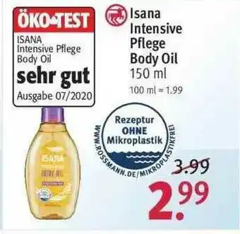 Rossmann Isana Instensive Pflege Body Oil Angebot