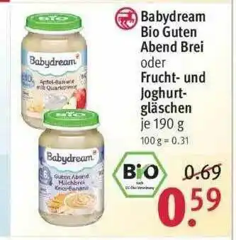 Rossmann Babydream Bio Guten Abend Brei Oder Frucht Und Joghurt Gläschen Angebot