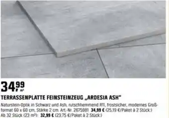 OBI TERRASSENPLATTE FEINSTEINZEUG „ARDESIA ASH” Angebot