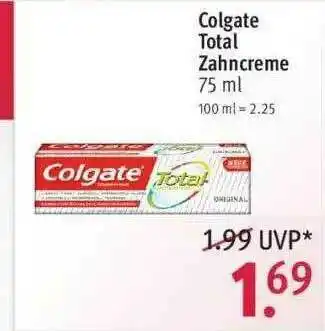 Rossmann Colgate Total Zahncreme Angebot