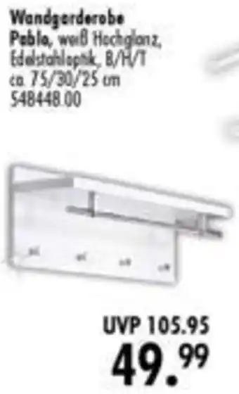 Möbel Boss Wandgarderobe Pablo Angebot