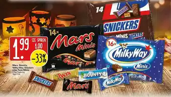 WEZ Mars, Bounty, Milky Way, Snickers Oder Twix Minis Angebot