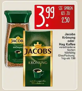 WEZ Jacobs Krönung Oder Hag Kaffee Angebot