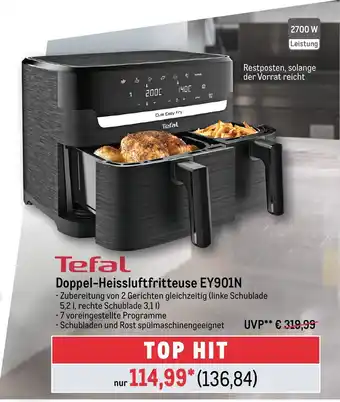 METRO Tefal Doppel-Heissluftfritteuse EY901N Angebot