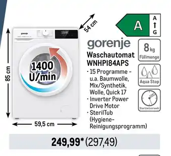 METRO gorenje Waschautomat WNHPI84APS Angebot