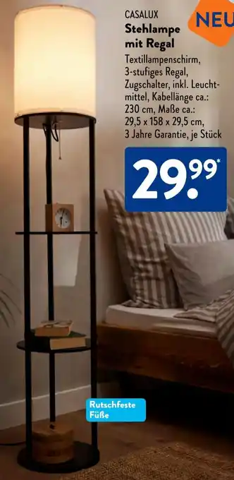 Aldi Süd CASALUX Stehlampe mit Regal Angebot
