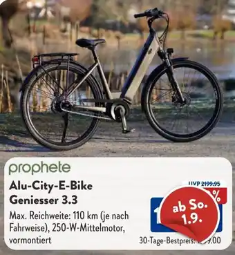Aldi Süd prophete Alu-City-E-Bike Geniesser 3.3 Angebot
