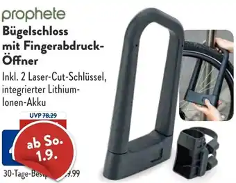 Aldi Süd prophete Bügelschloss mit Fingerabdruck Öffner Angebot