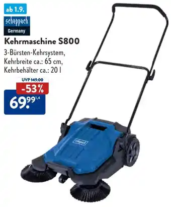 Aldi Süd Scheppach Kehrmaschine S800 Angebot
