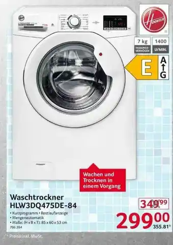 Selgros Waschtrockner Hlw3dq475de-84 Aeg Angebot