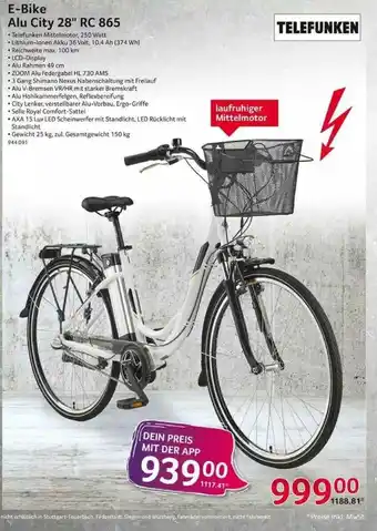 Selgros E-bike Alu City 28 Angebot