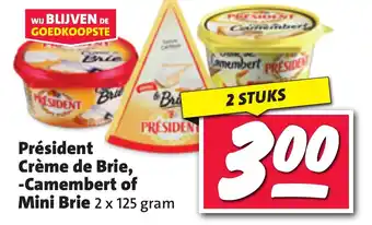 Famila Nord West Président Crème de Brie, -Camembert of Mini Brie 2 x 125 gram Angebot